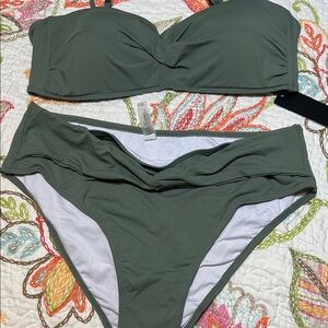 Tempt Me Olive Green Women's Bikini Set